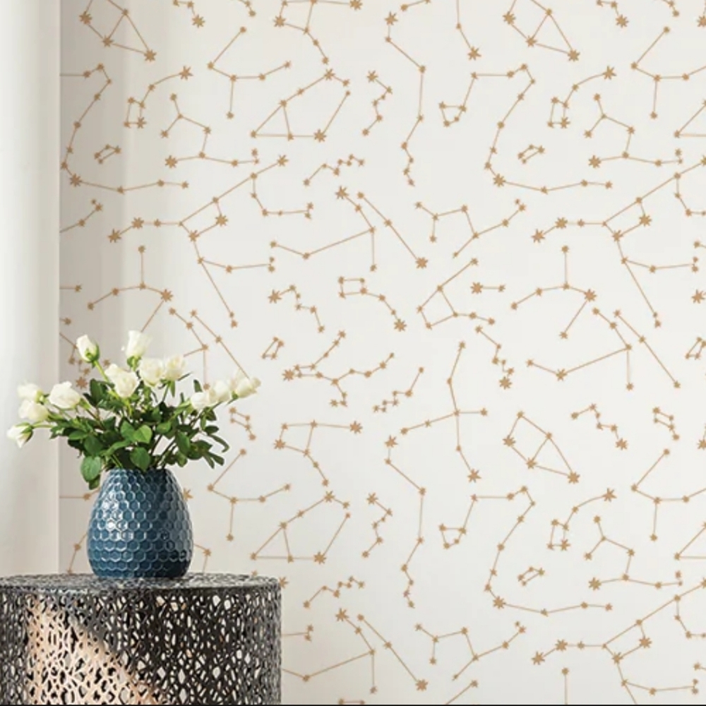 NIB tempaper × novogratz gold constellation peel & stick wallpaper - Picture 2 of 4